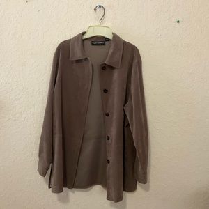 Brown Button Up Suede Jacket